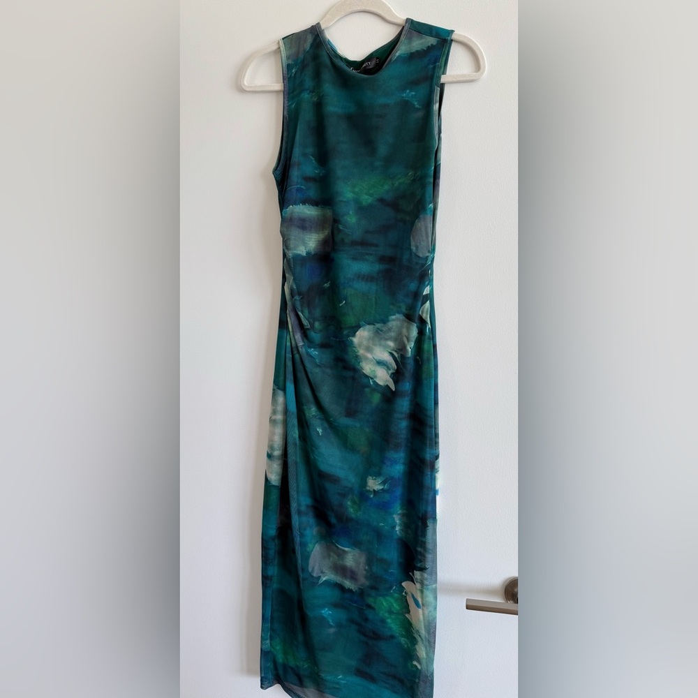 Elegant Teal and White Women's Dress